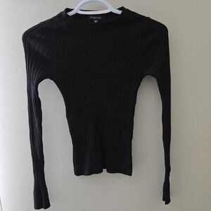 Dynamite Black Ribbed Long Sleeve Top